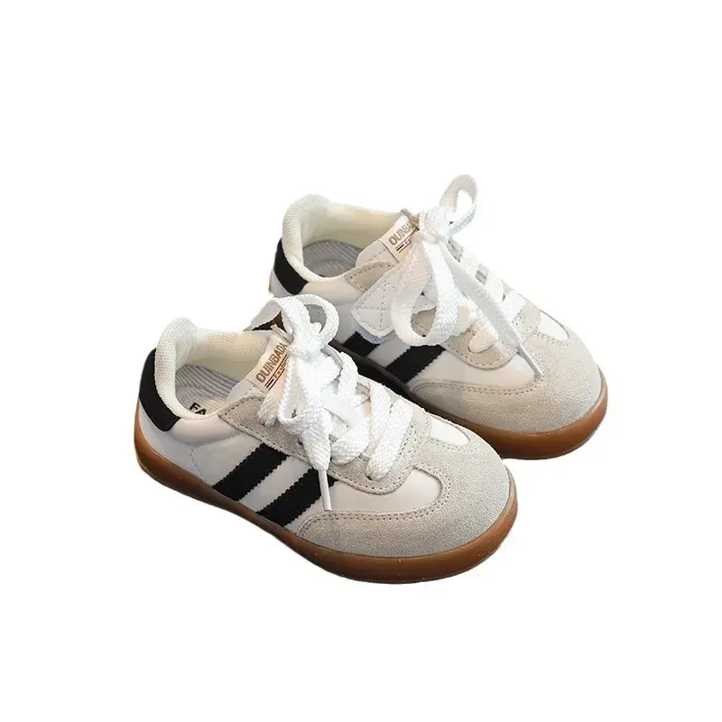 2024 Spring Autumn Children's Shoes Candy Colored Children's De Training Shoes Men Women's Vintage Velvet Casual Student Board