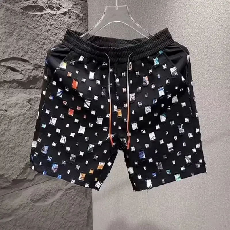 Fashionable Unique Printed Men's Shorts Trendy Brand Casual Loose-fit Beach Pants Versatile Five-minute Pants For Young Men