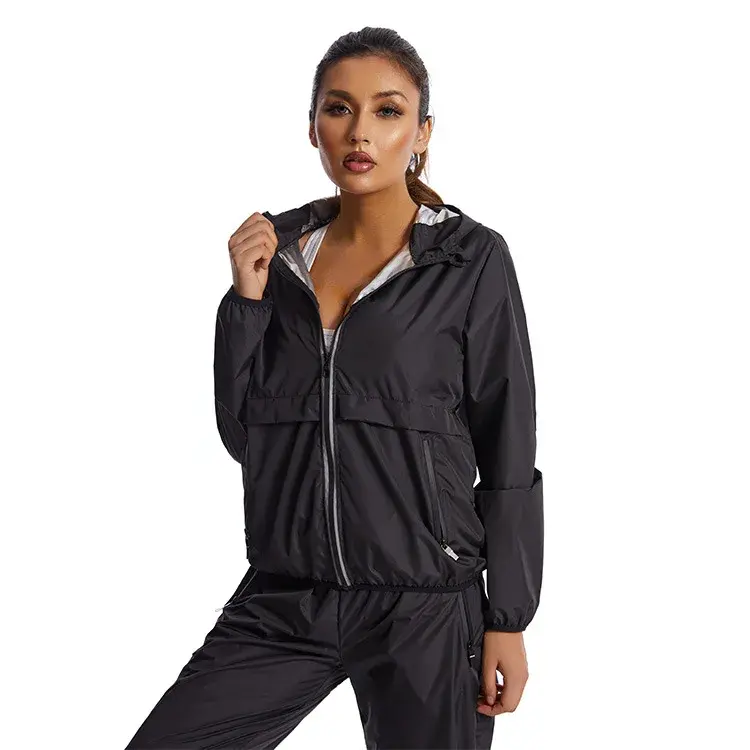 Sweating Workout Suit Running Heat Producing Sweat Outfit Gym Training Clothes Women's Fitness Set Breathable Sportswear