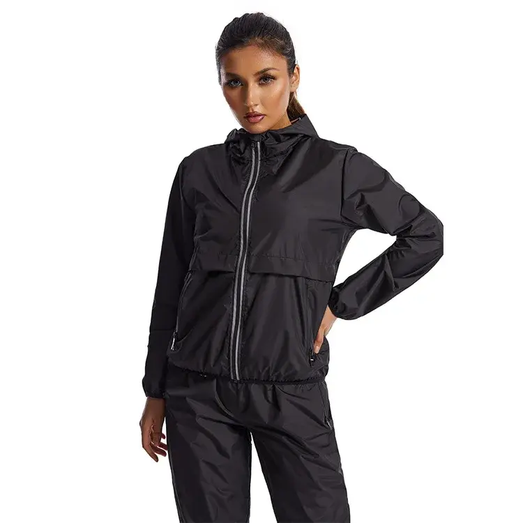Sweating Workout Suit Running Heat Producing Sweat Outfit Gym Training Clothes Women's Fitness Set Breathable Sportswear
