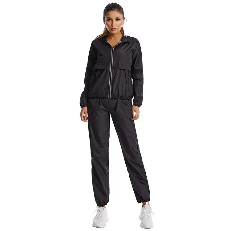 Sweating Workout Suit Running Heat Producing Sweat Outfit Gym Training Clothes Women's Fitness Set Breathable Sportswear