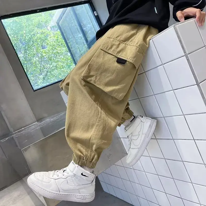 Trendy Loose-fit Boys Pants Spring Autumn 2023 New Style Cool Kids Cargo Pants For Mid To Large Boys Children