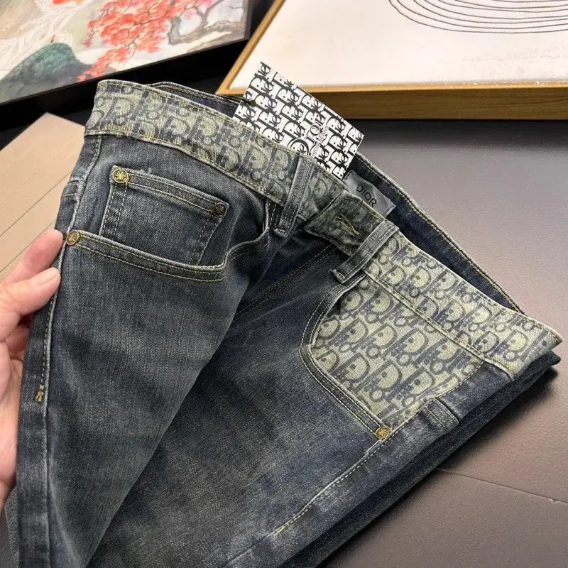 Spring New Men's Jeans High-end European Business Straight-leg Cross-border Trade Brand Vintage Color Pants