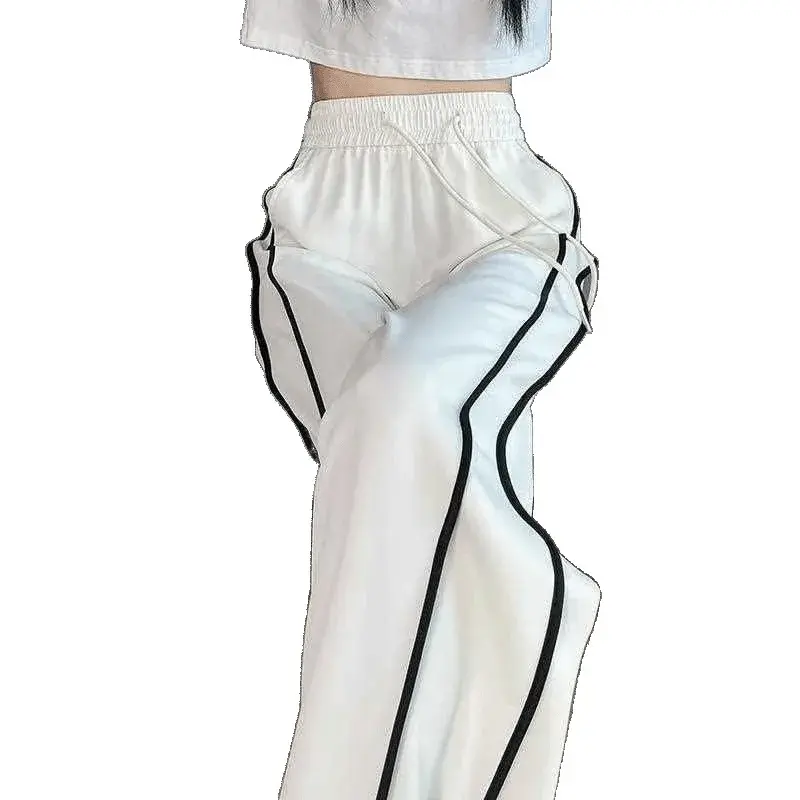 Quick Dry Ice Silk Wide Leg Pants Women Summer Thin Straight Casual Running Sports Long Trousers Comfortable Lightweight