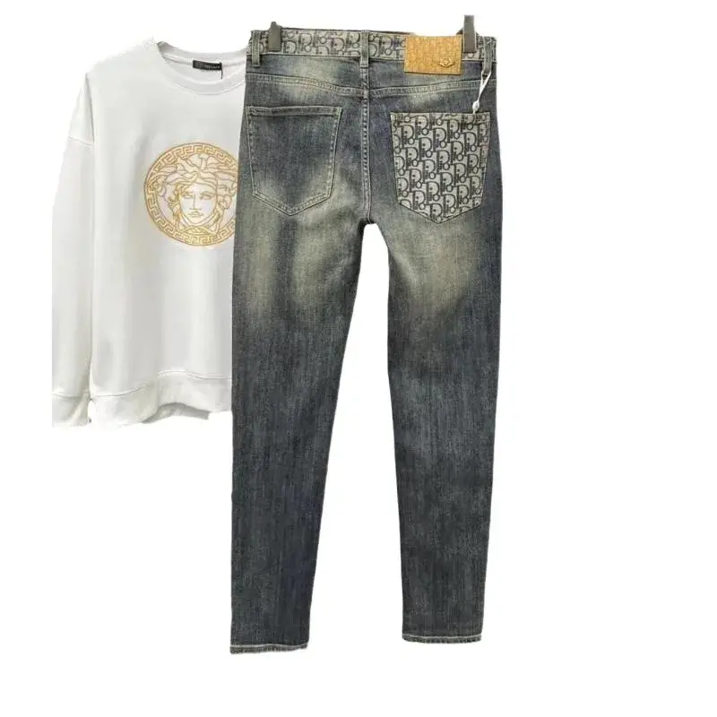 Spring New Men's Jeans High-end European Business Straight-leg Cross-border Trade Brand Vintage Color Pants