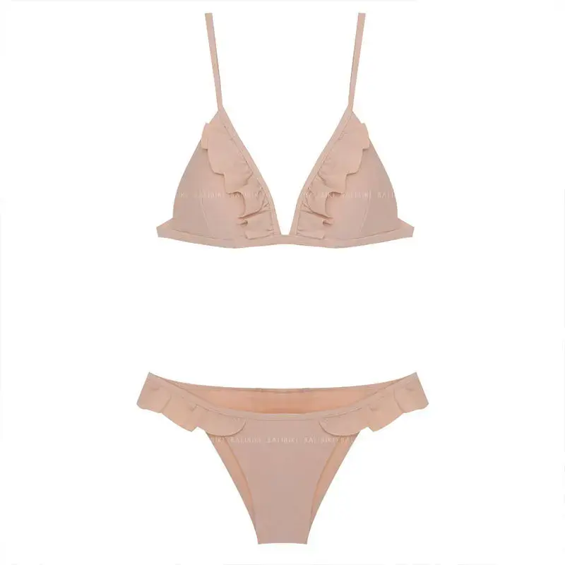 Sexy Three-Point Bikini Low Waist Separate Swimwear Women's Small Chest Gathered Special Offer New Arrival Fragrance Style