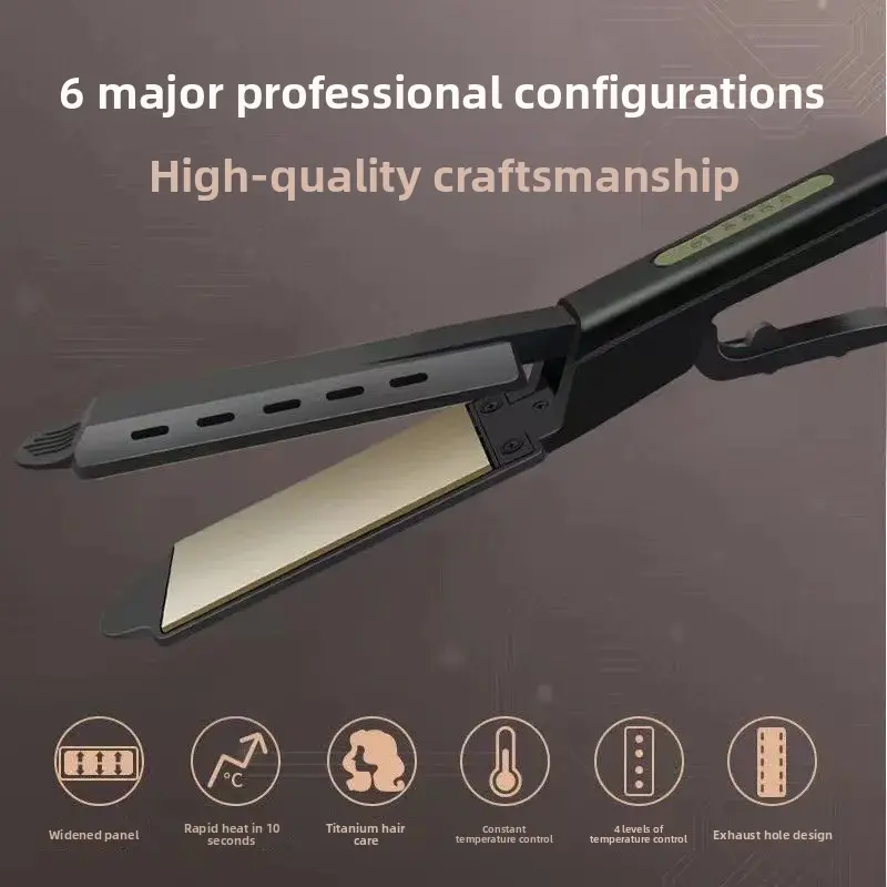 Cross-Border New Four-Adjustable-Temperature Straightening Iron Bangs Clamp Steam Straightener Electric Hair Clamp Salon Tools