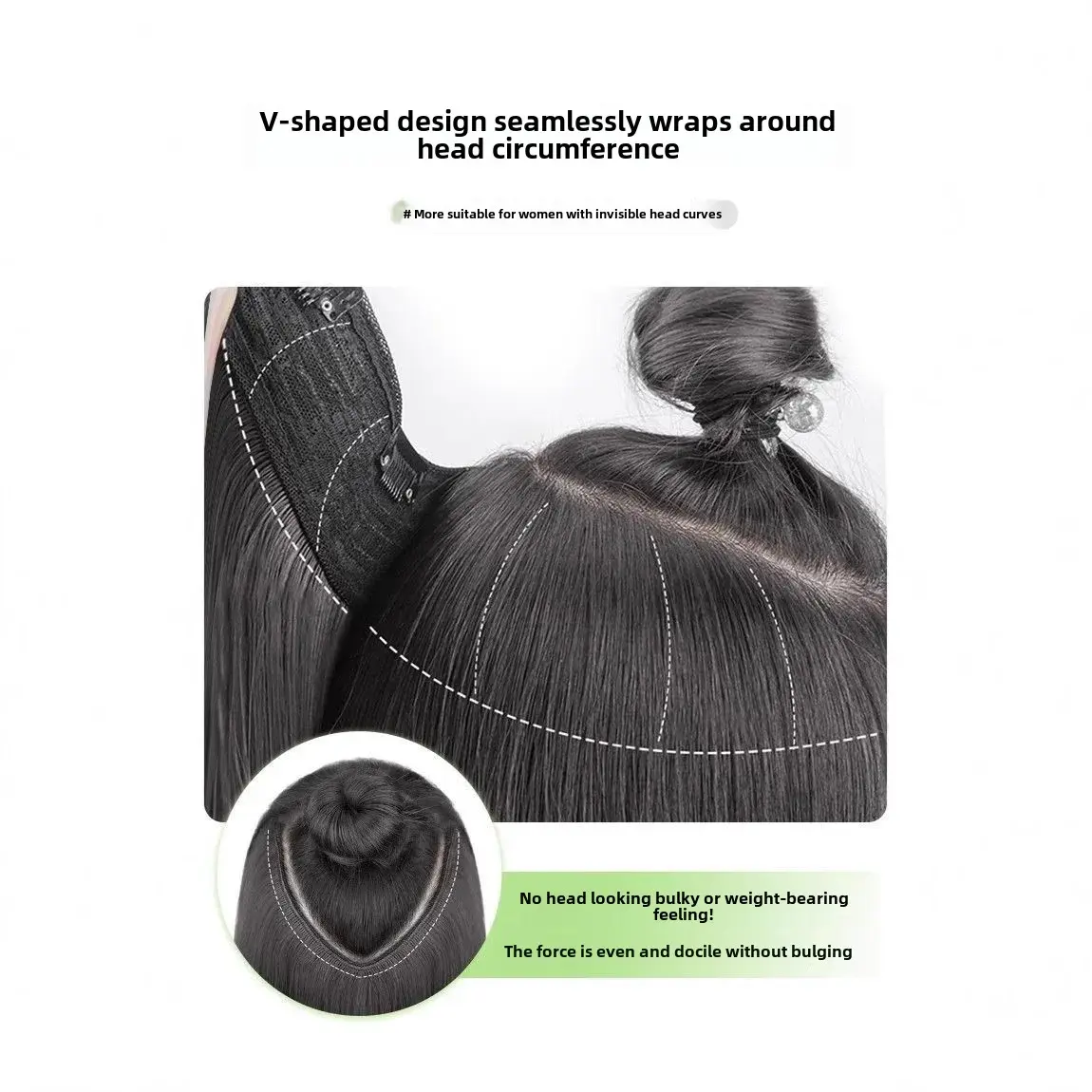 Women's Hair Extension Piece Natural Looking High Layered Curl Clips on Long Straight Hair Synthetic Hair No Trace Extension