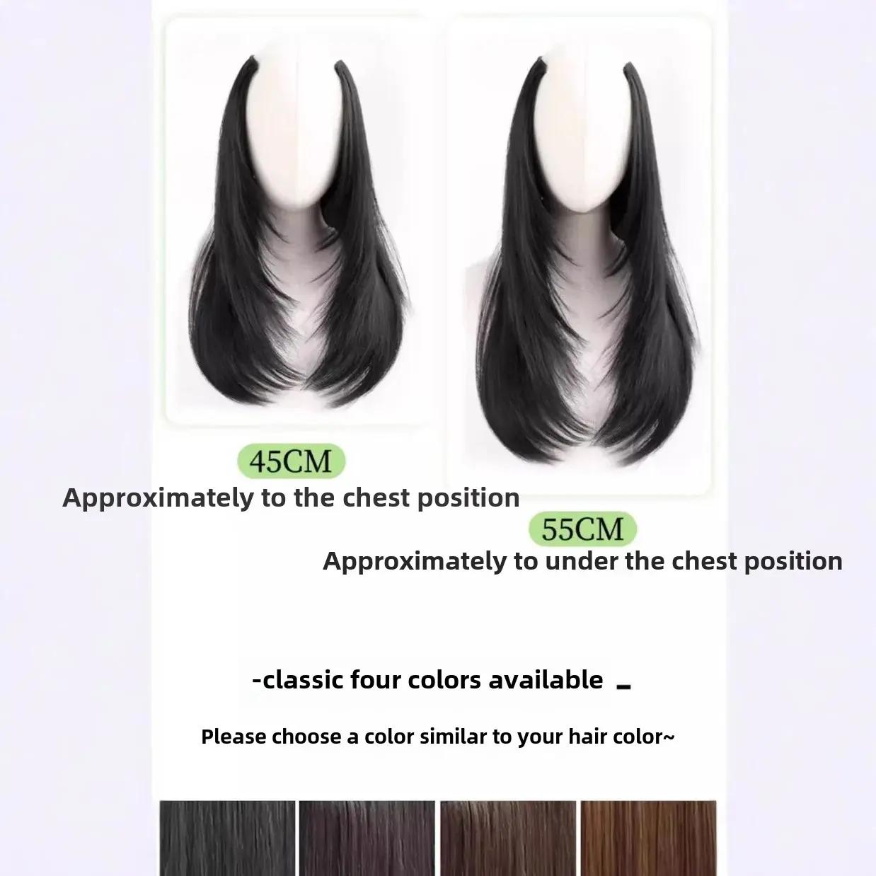 Women's Hair Extension Piece Natural Looking High Layered Curl Clips on Long Straight Hair Synthetic Hair No Trace Extension
