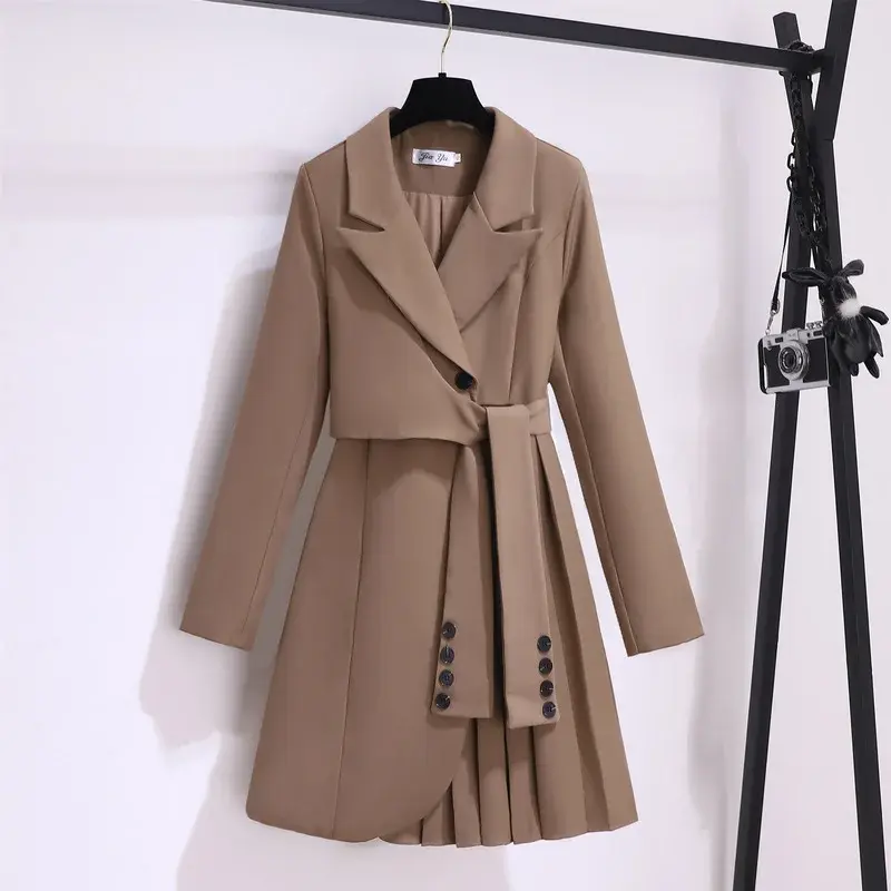 Slimming Design Sensation French Style Women's Autumn Dress Waist Cinched Suit Skirt Elegant Fashionable Chinese Origin