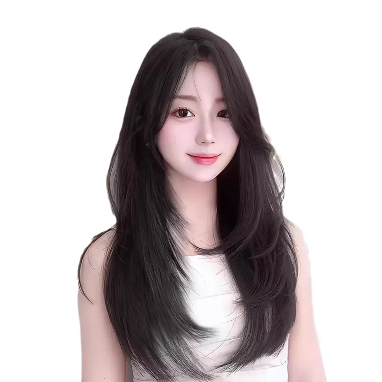 Women's Hair Extension Piece Natural Looking High Layered Curl Clips on Long Straight Hair Synthetic Hair No Trace Extension