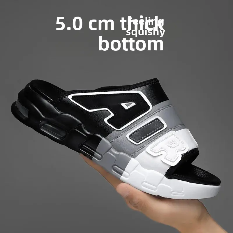 CasualPlus Size Men's Slippers Summer Sports Slippers AIR Air Cushion Men's Thick Bottom Beach Shoes EVA Material