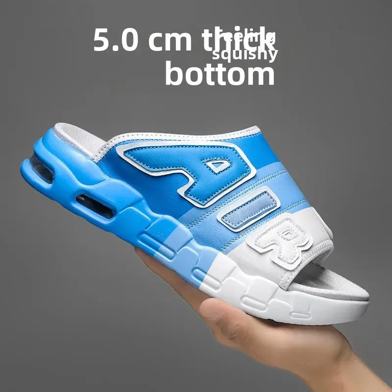 CasualPlus Size Men's Slippers Summer Sports Slippers AIR Air Cushion Men's Thick Bottom Beach Shoes EVA Material