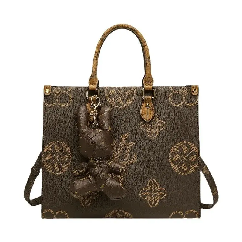 Guangzhou Women's Luxury Handbag Large Capacity Single Shoulder Bag New 2023 High-End Feel Flower Pattern Tote Bag