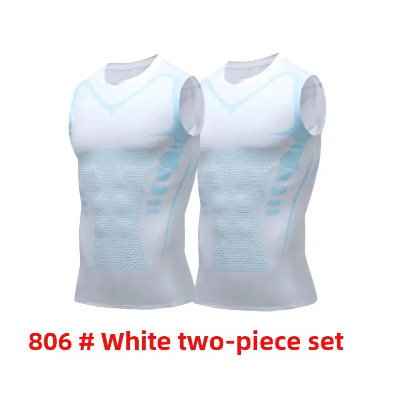 Men's Sporty Basketball Tight Fit Vest Summer Fitness Absorbent Quick Dry Running Two-Piece Set Sleeveless Elastic Training Vest