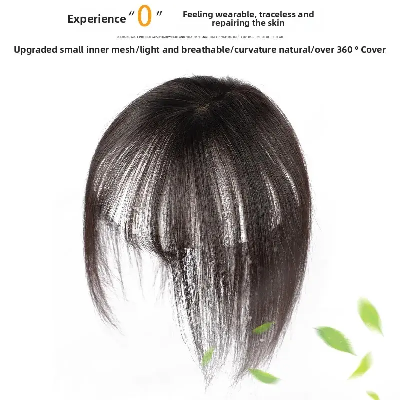 Women's Wig Real Hair Top Piece Cover Grey Hair Simulation Parting Natural Top Wig Piece Asian Fiber Comb over Hair