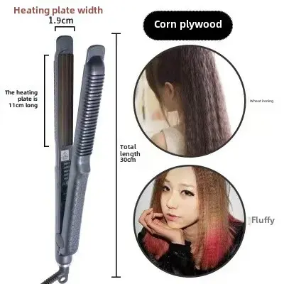 Five-temperature Adjustable Electric Hair Straightener Corn Cob Fluffy Hair Clamp Salon Tool Accessory Straight Board Clamp