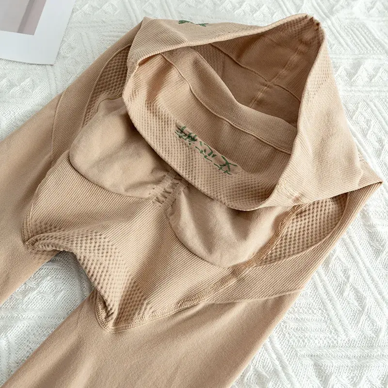 New Spring Autumn High-Waisted Slimming Leggings Women's Outerwear Base Trousers Fibre Knitwear Shapewear Leggings
