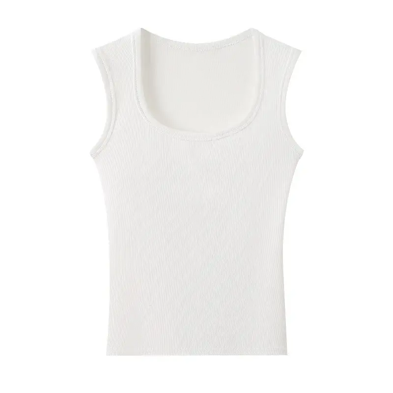 Women's Cotton Tank Top Summer New Style Inner Wear Outerwear Wide Strap Vest Cover Side Breast Fashionable Base Shirt