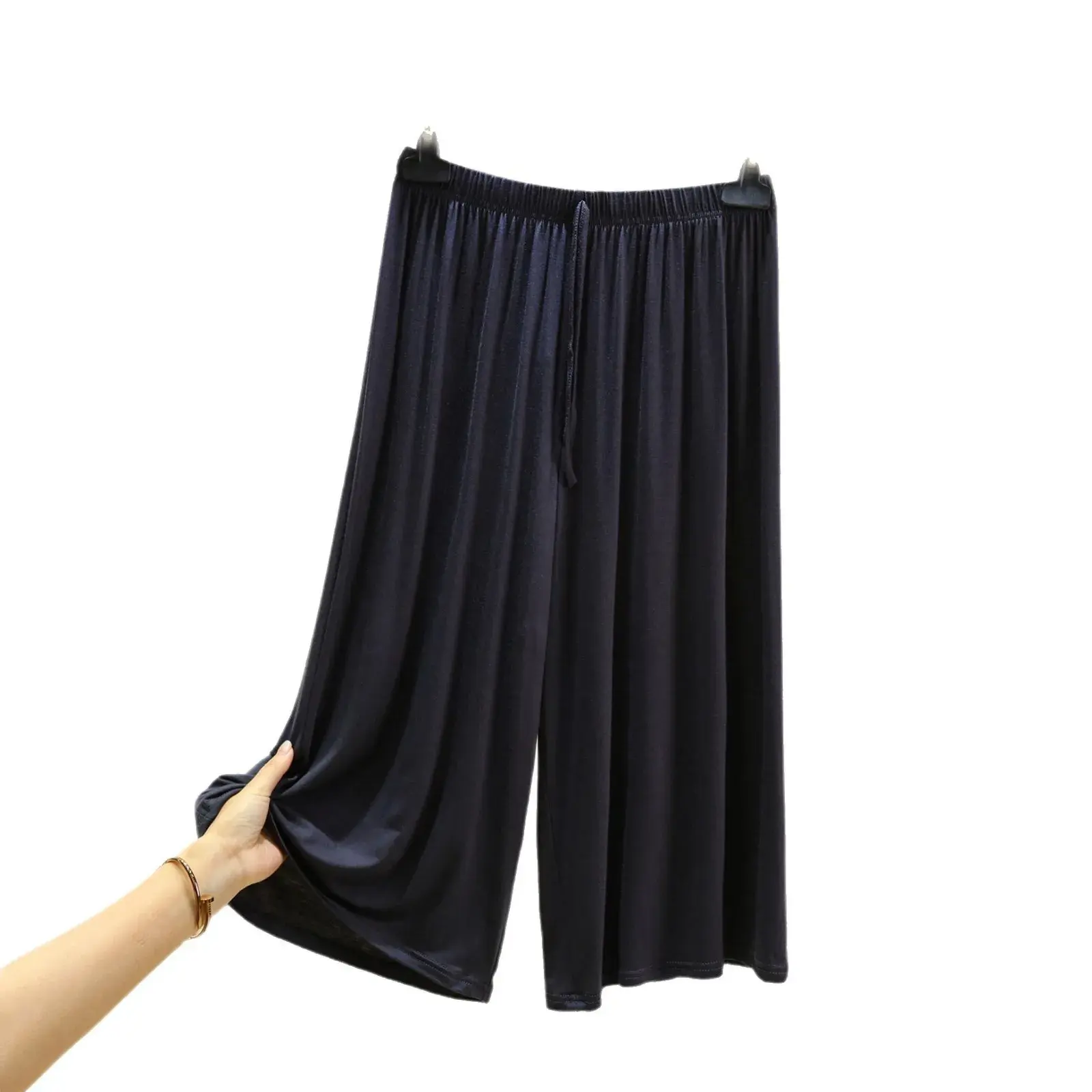 High Waist Drapey Casual Pants Women Summer Thin Straight Leg Large Size Modal Seven-Foot Loose Slimming Wide Leg Trousers