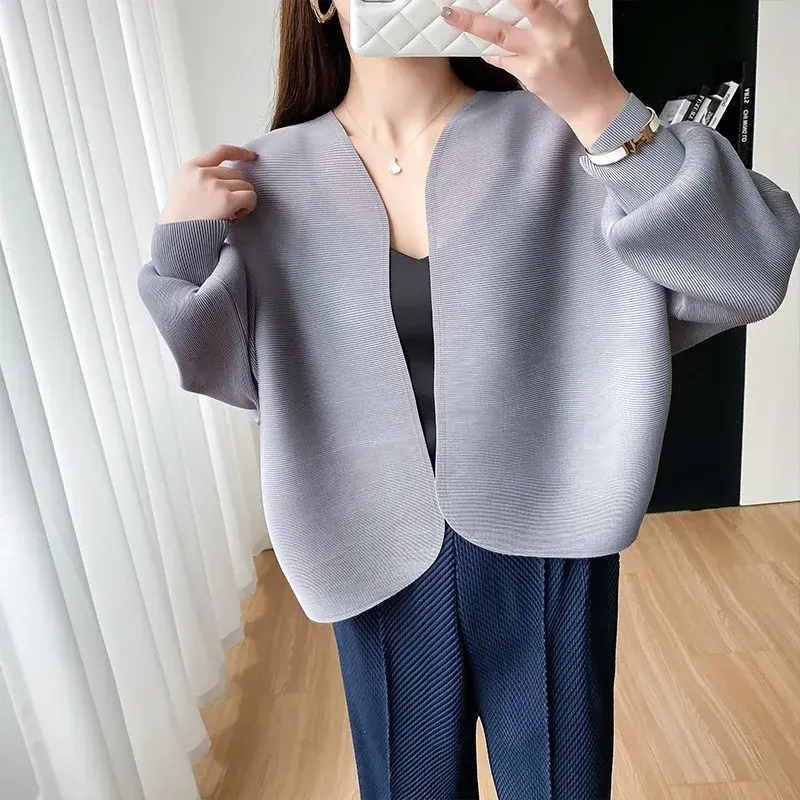 CasualLoose-FitPlus Size Thin Jacket Women's Spring 2023 New Waist-Fitted Slimming Smooths Your Silhouette Versatile Ruffled Car