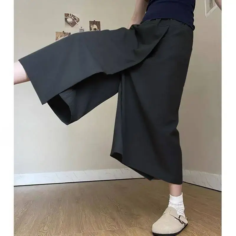 High Waist Draped Thin Summer Skirt Pants for Women Casual Loose Slimming Wide Leg Pants Skirt by Mountain Brand 2025 Hit