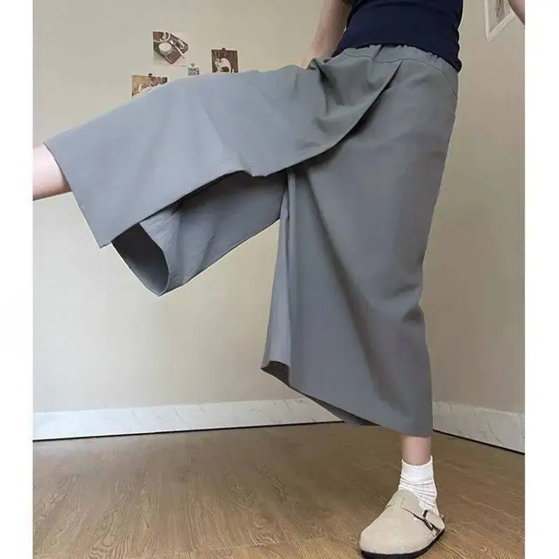 High Waist Draped Thin Summer Skirt Pants for Women Casual Loose Slimming Wide Leg Pants Skirt by Mountain Brand 2025 Hit