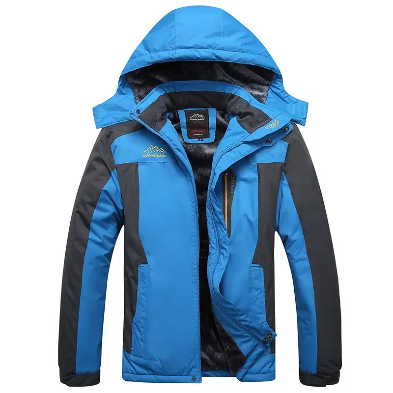 Thickened Fleece Winter Jacket Mountain Climbing Clothes Waterproof Outdoor Sports Coat Warm Cotton Jacket Large Size
