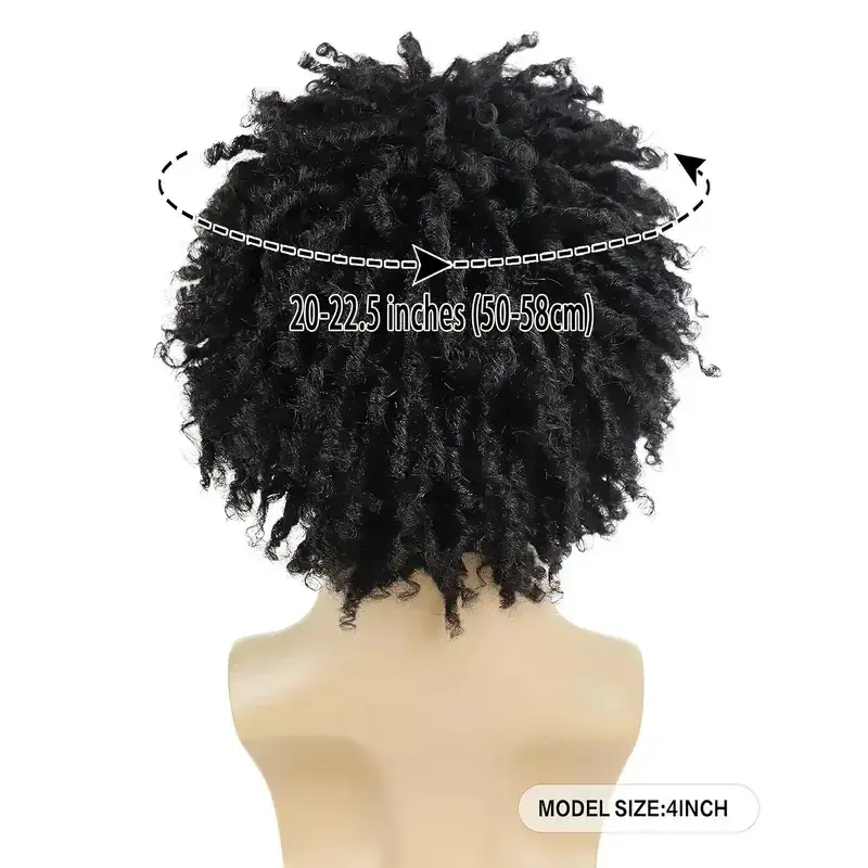 New Cross-border Xuchang Chemical Fiber Men's African Dirty Dreads Wig Cap Small Curl Fake Hair for Black People