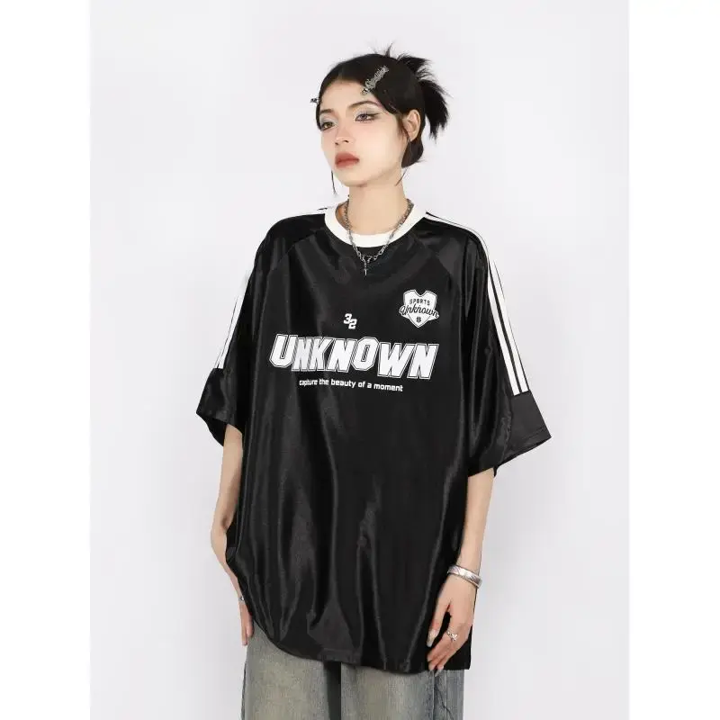 Guotrendy Original Bright Light Design Short Sleeves T-shirts Women's Summer Couple Style Vintage Three-quarter Sleeve Top Men