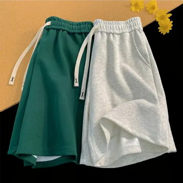 American Style Solid Color Men's Shorts 2024 New Trendy Brand Loose-Fit Casual Five-Minute Pants Sports Basketball Mid-Pants