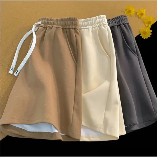 American Style Solid Color Men's Shorts 2024 New Trendy Brand Loose-Fit Casual Five-Minute Pants Sports Basketball Mid-Pants