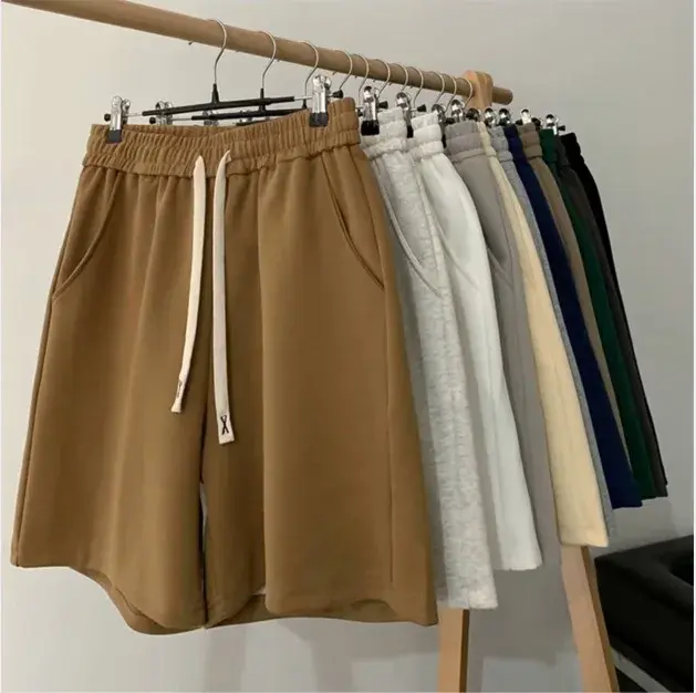 American Style Solid Color Men's Shorts 2024 New Trendy Brand Loose-Fit Casual Five-Minute Pants Sports Basketball Mid-Pants