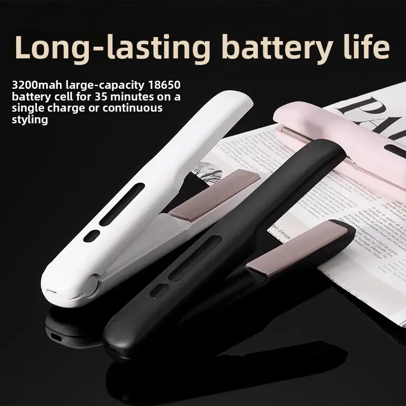 Wireless Mini Portable Hair Curling Iron USB Rechargeable Straightening And Curling Tool Bangs Clamp Salon Accessories