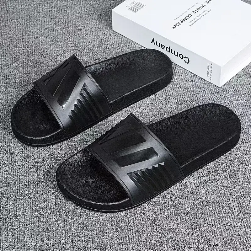 Unisex Anti-Slip Slides PVC Material Indoor Outdoor Beachwear Couple Slippers Comfortable Home Bathroom Hotel Sandals