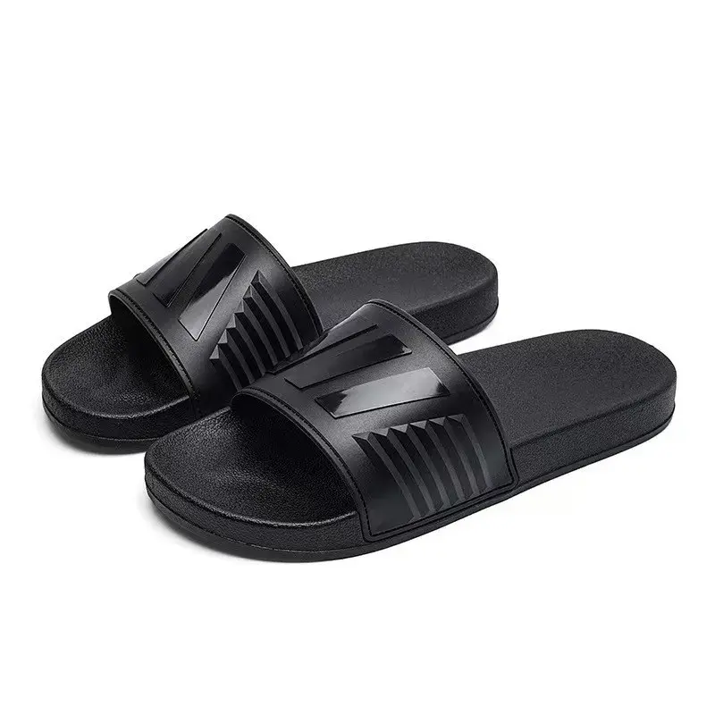 Unisex Anti-Slip Slides PVC Material Indoor Outdoor Beachwear Couple Slippers Comfortable Home Bathroom Hotel Sandals