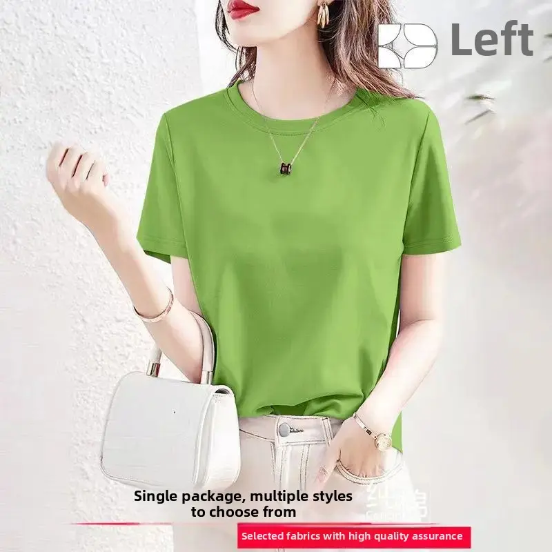 Women's Cotton Short Sleeve T-Shirt Comfortable Casual Loose Fit Summer Fashionable Simple Design Quality Top Versatile Style