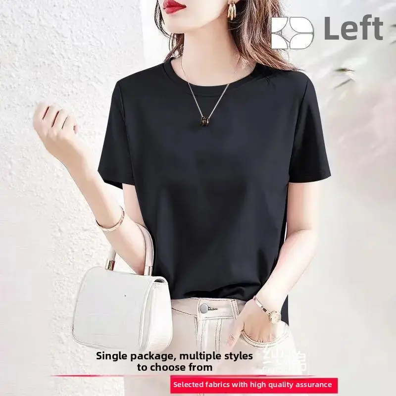 Women's Cotton Short Sleeve T-Shirt Comfortable Casual Loose Fit Summer Fashionable Simple Design Quality Top Versatile Style