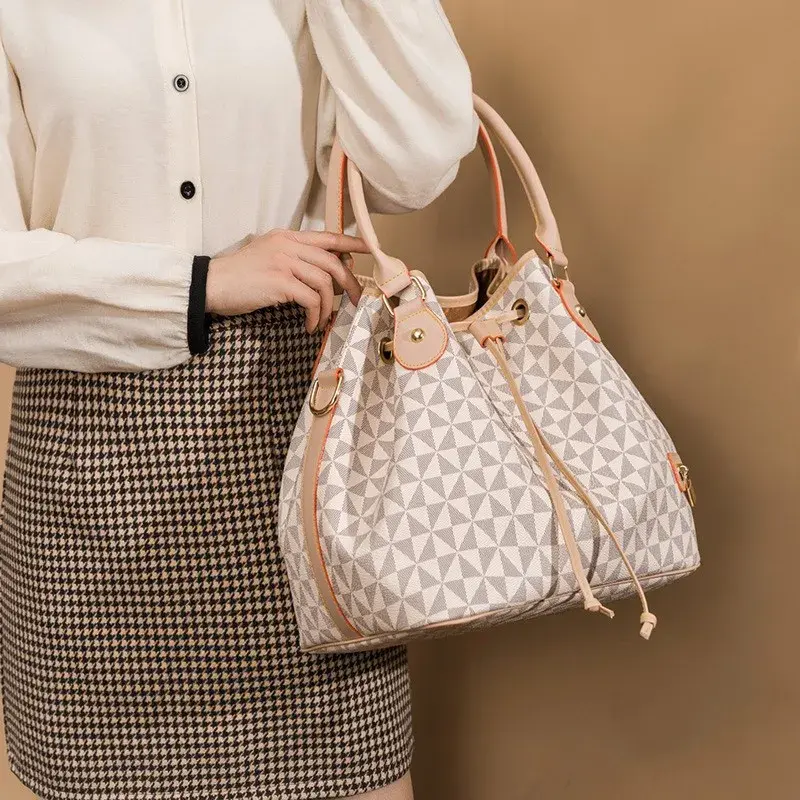 Fashionable Large Capacity Handbag Women's Bucket Bag Versatile Shoulder Waterproof Dustproof Storage Bag Motorcycle Equipment A