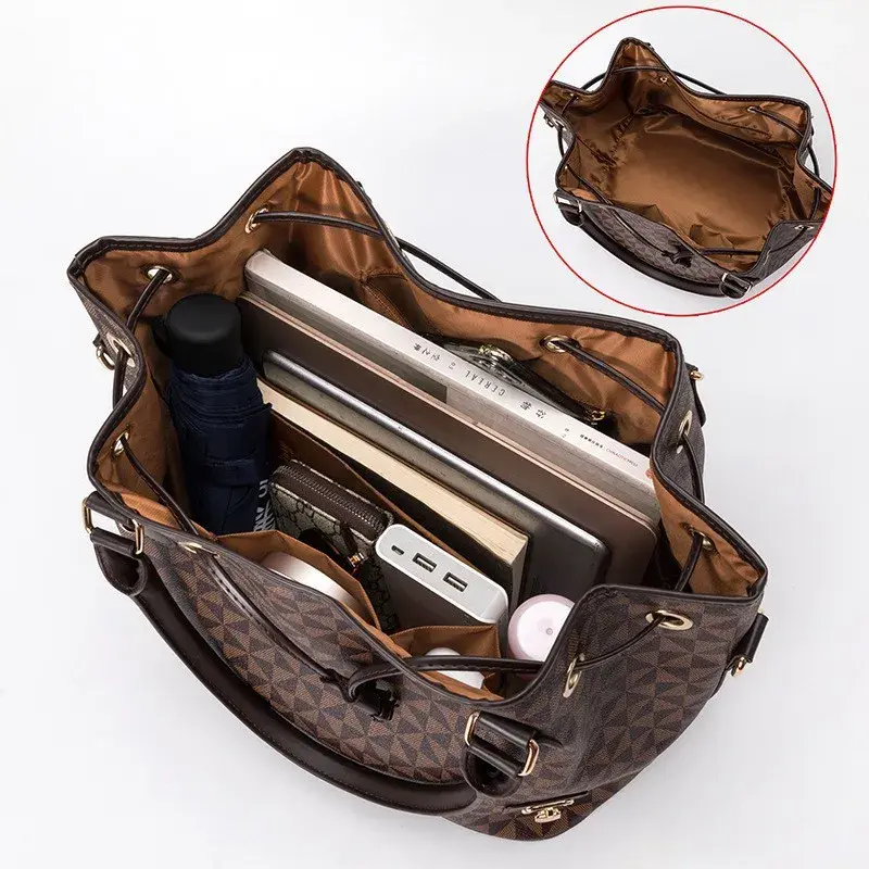 Fashionable Large Capacity Handbag Women's Bucket Bag Versatile Shoulder Waterproof Dustproof Storage Bag Motorcycle Equipment A