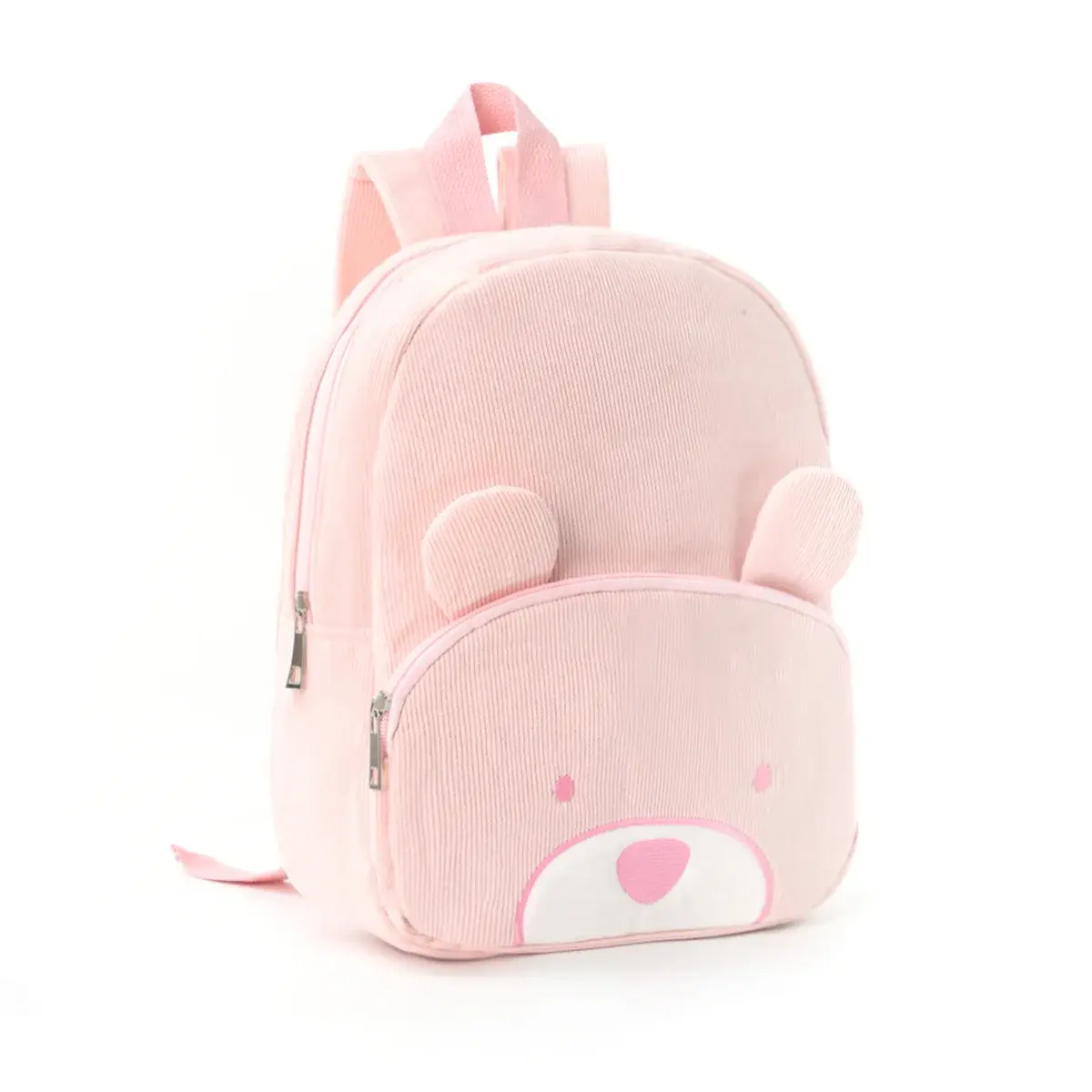 Corduroy Large Capacity Double Shoulder Bag Casual Cartoon Student Bag Cute Little Bear Plush Bag Cross-Border Hot Selling