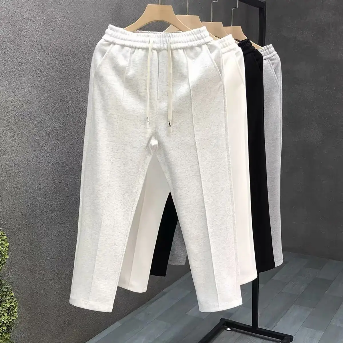 2024 New Style Loose Fit Casual Pants Men's Korean Trendy Versatile Pants Thin Safety Pants Wide Leg Pants Dragging Trousers
