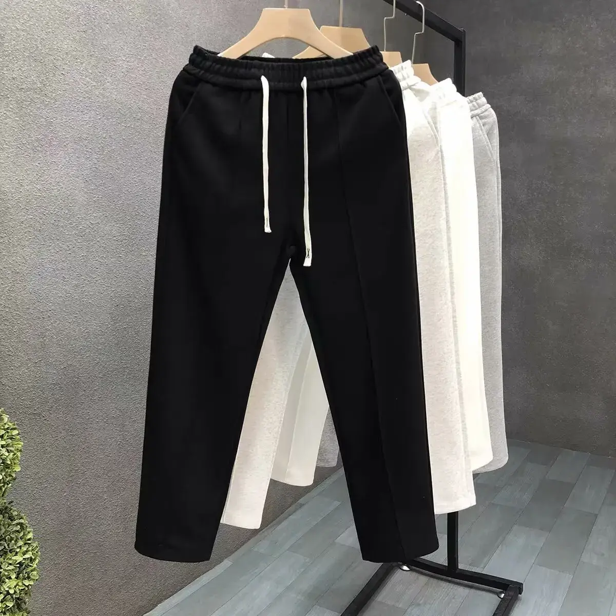 2024 New Style Loose Fit Casual Pants Men's Korean Trendy Versatile Pants Thin Safety Pants Wide Leg Pants Dragging Trousers