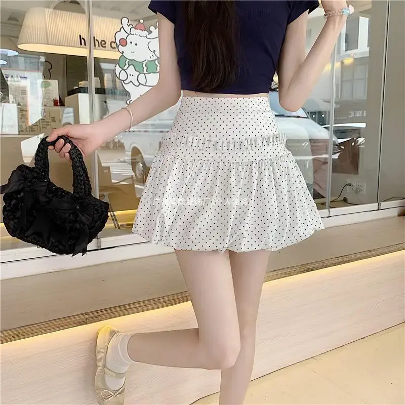 Sweet Versatileslims You And Smooths Your SihouetteA-Line Mini Dress Realistic Price Tag Bo Dot Splicing Flower Skirt For Women