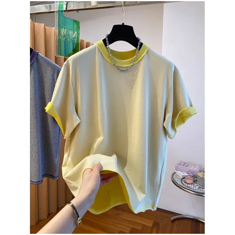 Plus Size Summer New Design Short Sleeve Loose Women's T-shirt 300 Pounds Capacity Shoulder Appropriate Casual Fashion