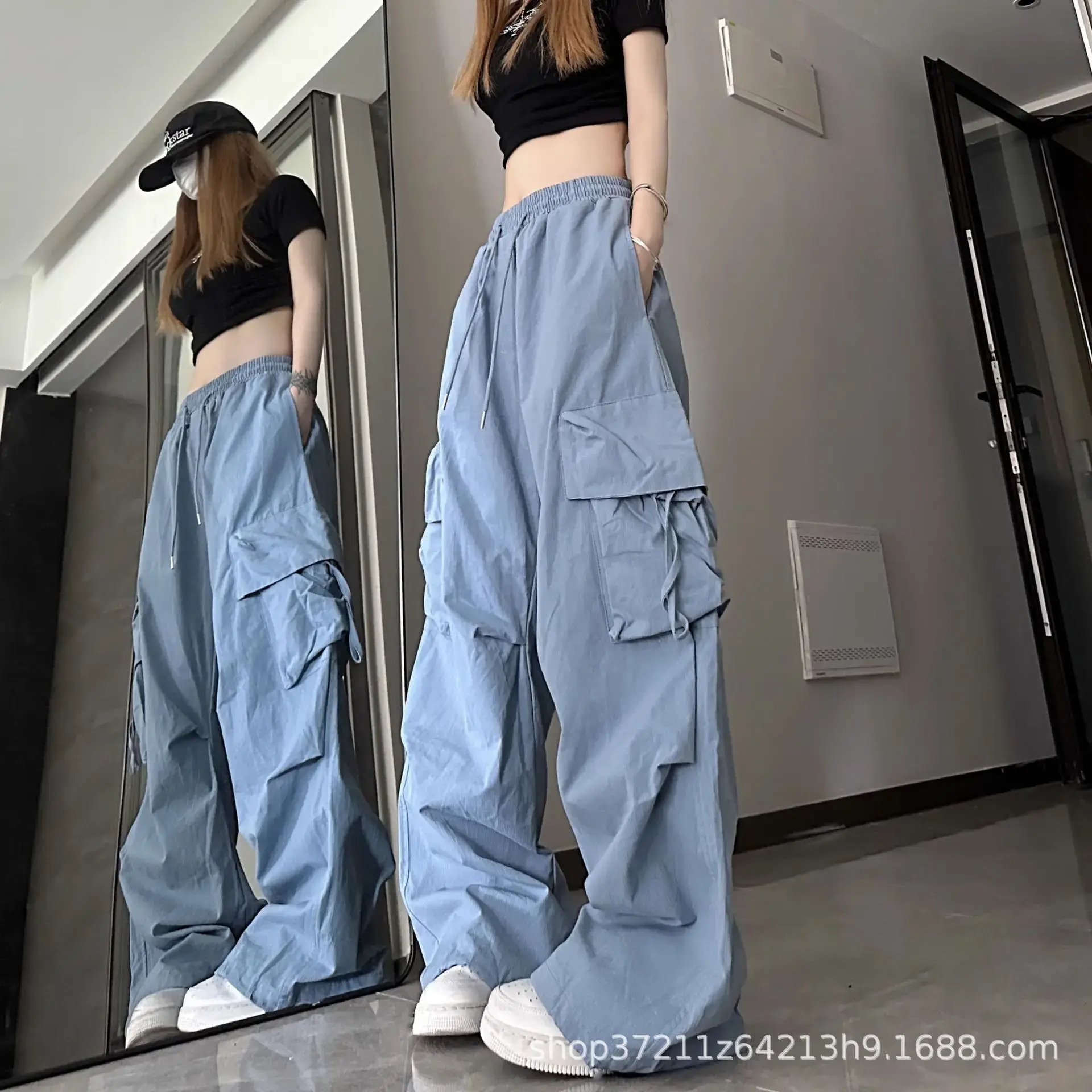 American Style Wide Leg Workwear Pants Women's Spring Autumn New Style Hot Girl Casual Pants Floor Length Straight Cut