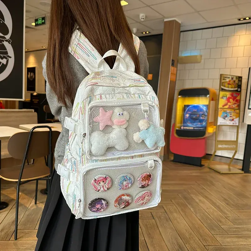 Adorable Versatile Large Capacity Dual Shoulder Bag for Women School Travel Outing Backpack Zipper Opening Other Material Origin