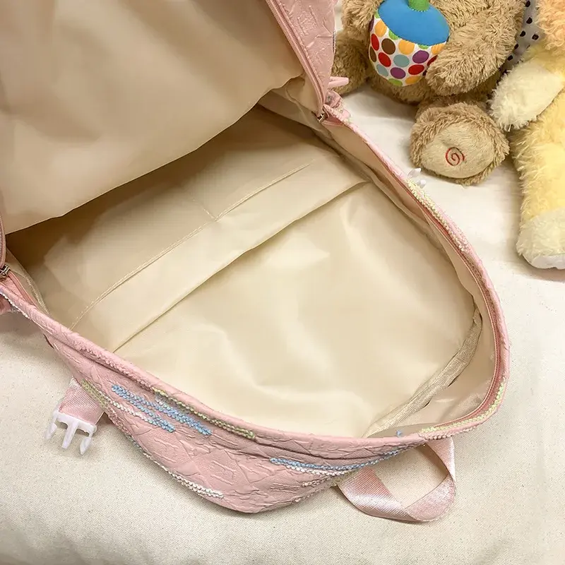 Adorable Versatile Large Capacity Dual Shoulder Bag for Women School Travel Outing Backpack Zipper Opening Other Material Origin