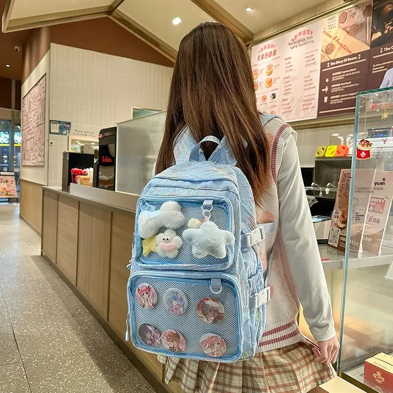 Adorable Versatile Large Capacity Dual Shoulder Bag for Women School Travel Outing Backpack Zipper Opening Other Material Origin