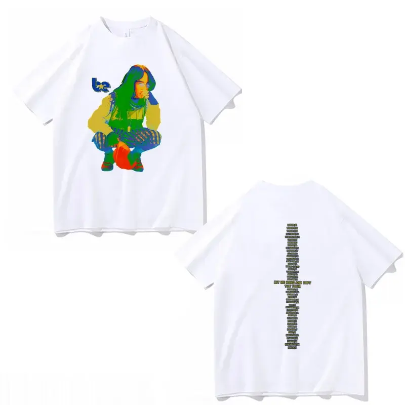 Billie New European Style Street Fashion T-Shirt Official Same As PrintingT-Shirt Pink Fan T-Shirt Casual Spring Autumn